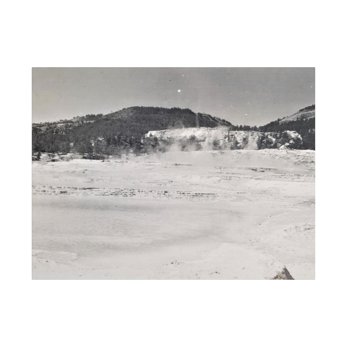 Mammoth Hot Springs Yellowstone Satin Canvas Stretched