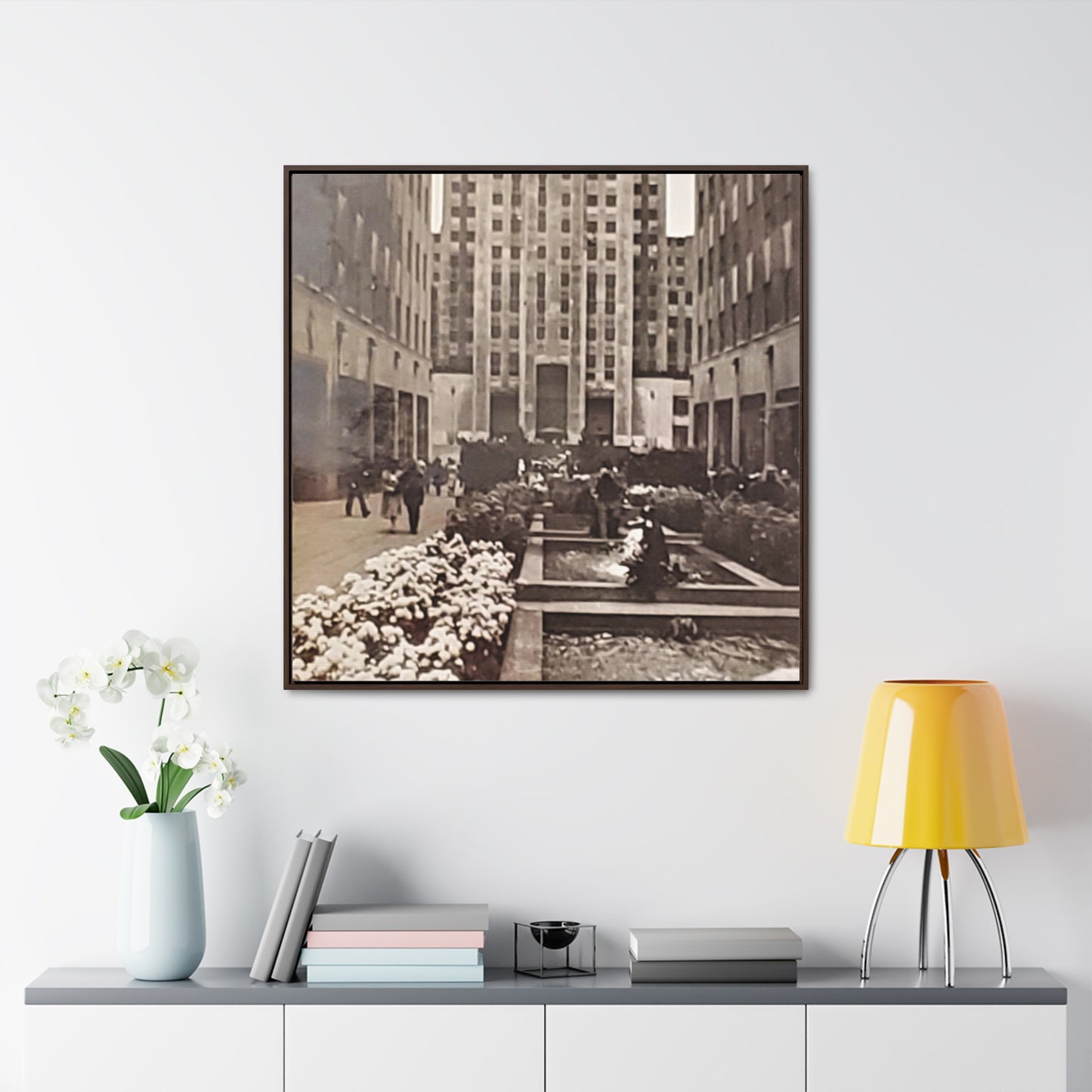 Rockefeller Plaza Gallery Canvas Wraps, Square Frame