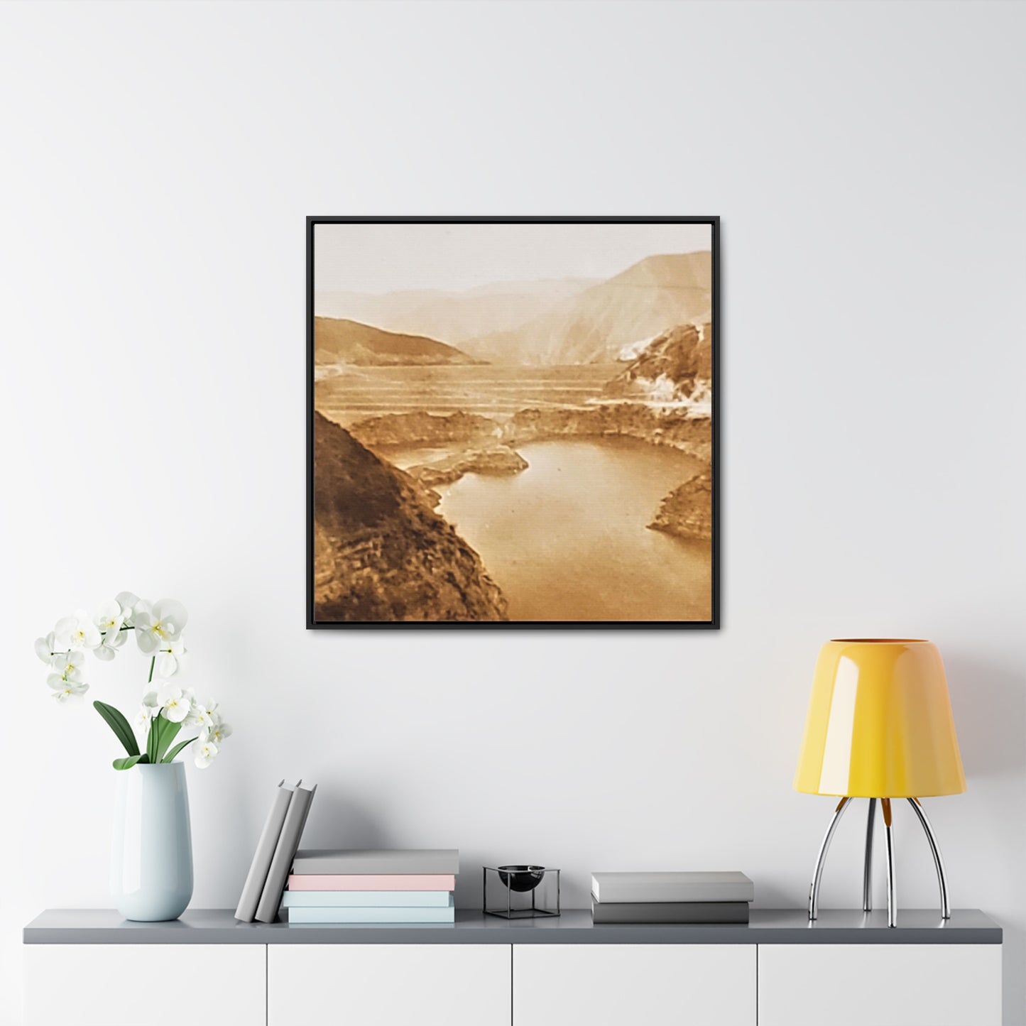 San Gabriel Dirt Fill Dam #1 Gallery Canvas Wraps, Square Frame