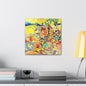 Yellow Abstract Canvas Gallery Wraps 16″ x 16″ 1.25"