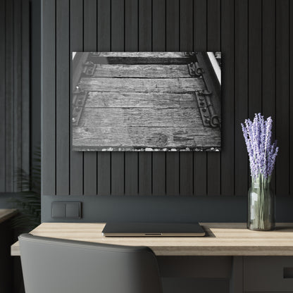 Railroad Track Black & White Acrylic Print — Vintage Track Photography Wall Art French Cleat Hanging - 30″ x 20″ (Horizontal) 0.25'' - Home Decor