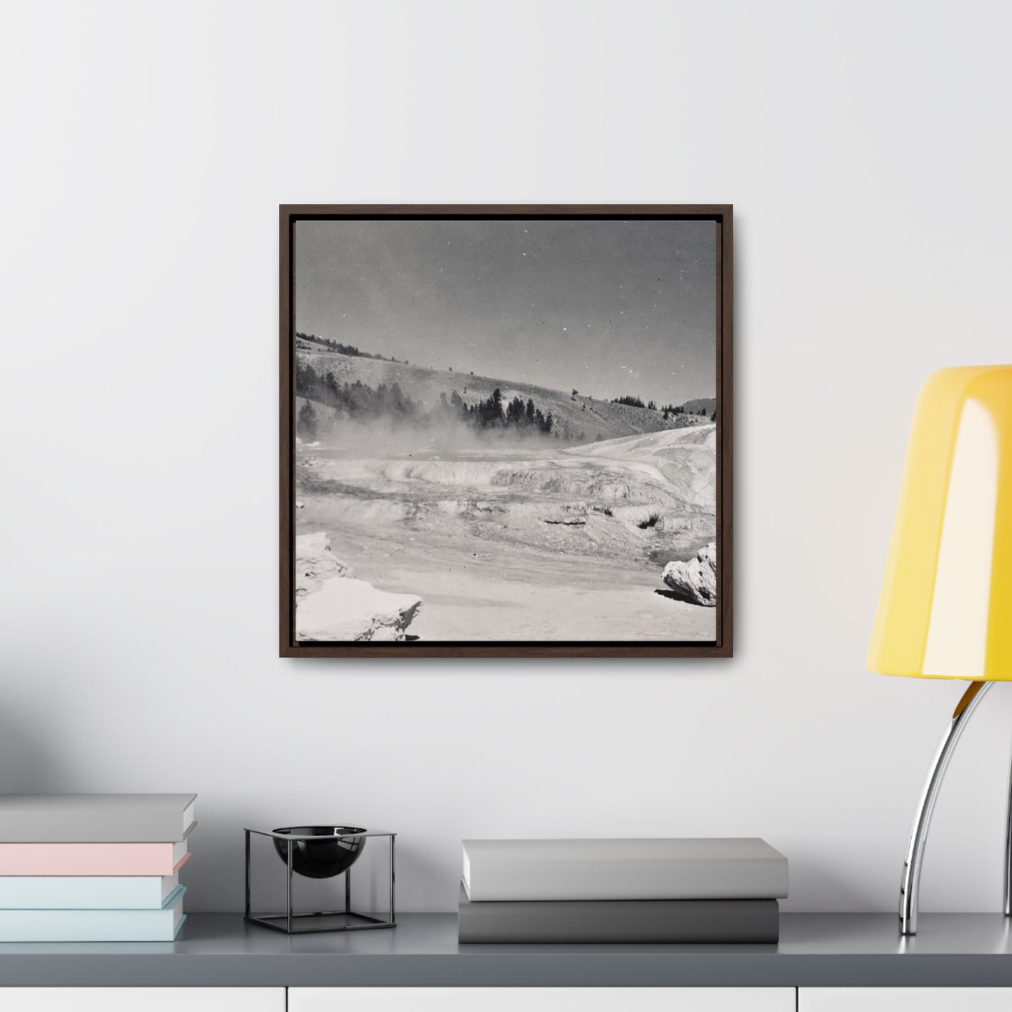 Mammoth Hot Springs Gallery Canvas Wraps, Square Frame