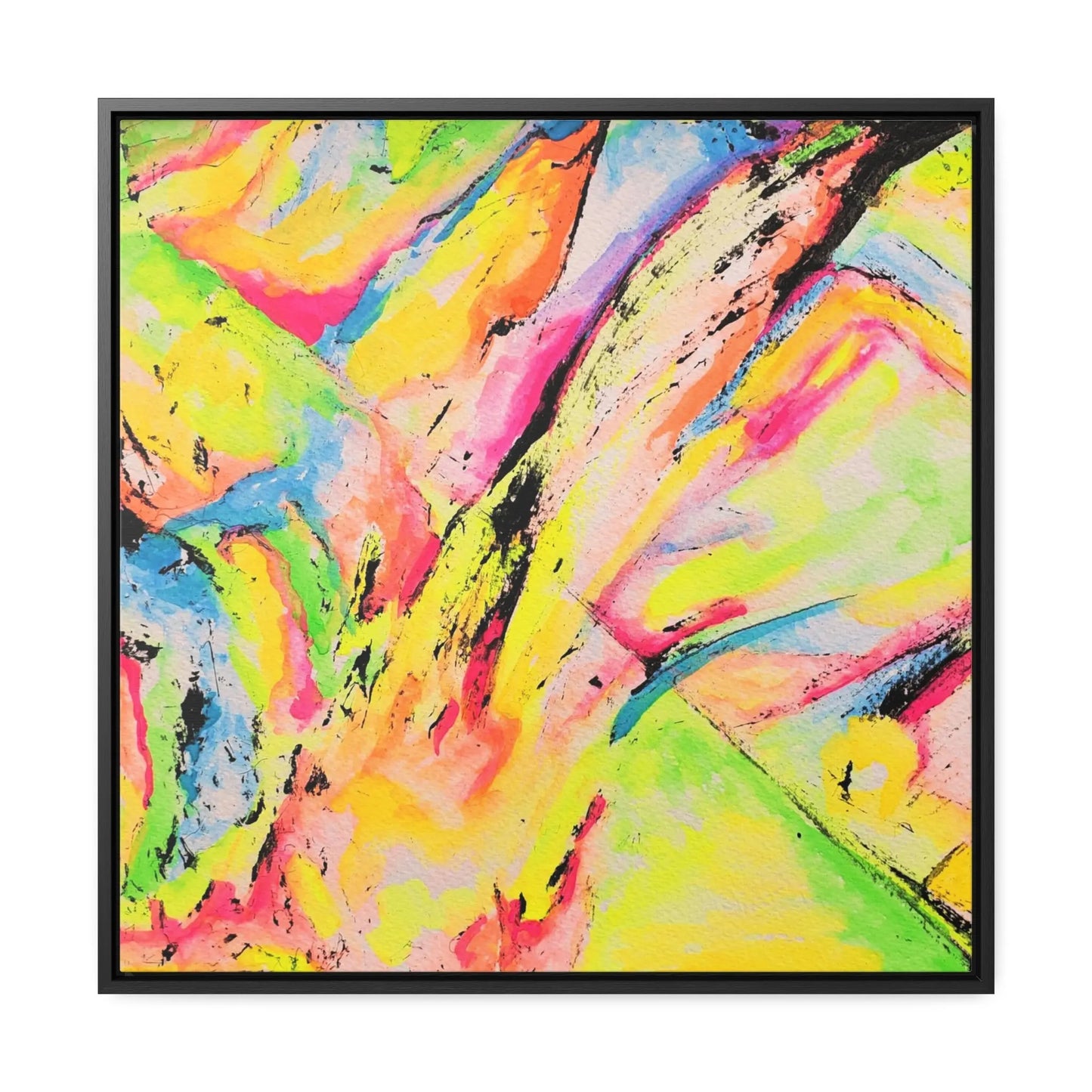 Neon Fire Gallery Canvas Wraps, Square Frame 24″ x 24″ Premium Gallery Wraps (1.25″)