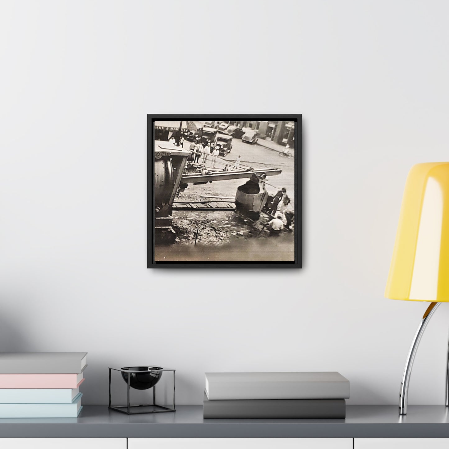 Concrete Worker Gallery Canvas Wraps, Square Frame