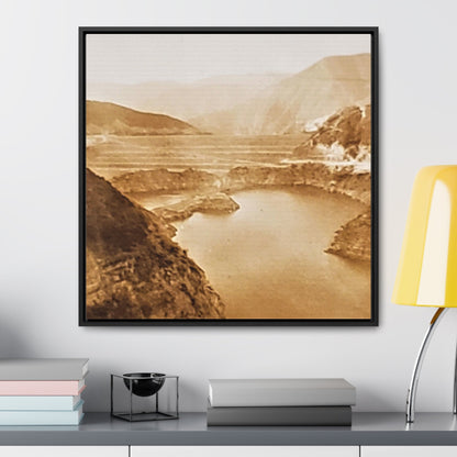 San Gabriel Dirt Fill Dam #1 Gallery Canvas Wraps, Square Frame Printify