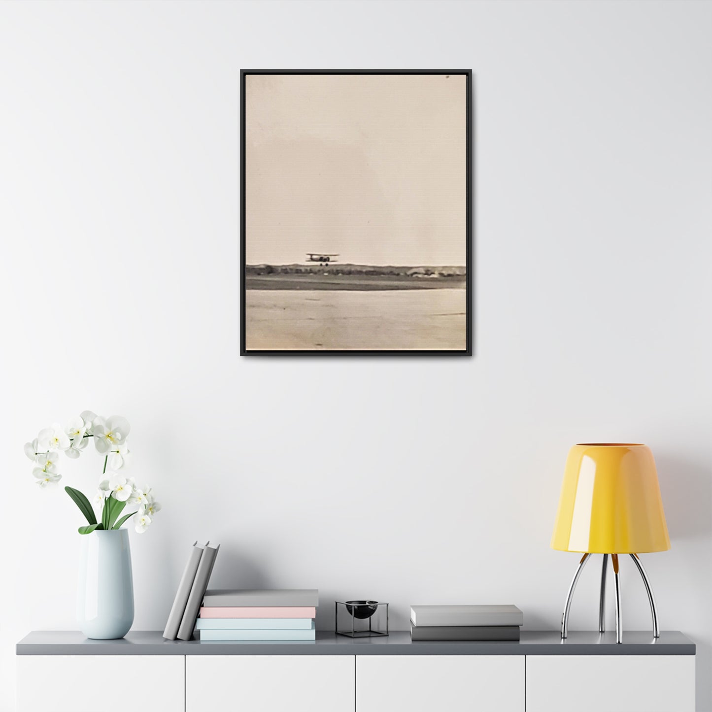 Plane Landing Omaha Airport 1939 Gallery Canvas Wraps, Vertical Frame