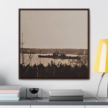 Navy Day New York October 27th 1945 Gallery Canvas Wraps Square Frame 30″ x 30″ 1.25" Walnut