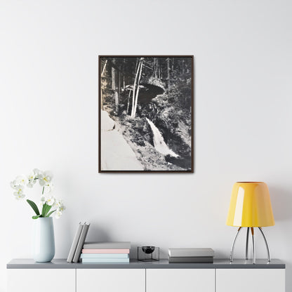 Narada Falls Yellowstone Gallery Canvas Wraps Vertical Frame 24″ x 30″ Premium Gallery Wraps (1.25″) Walnut