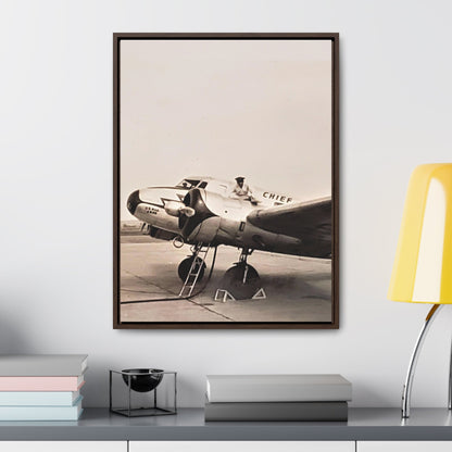Refueling Mid-Contintent Chief Line 1939 Gallery Canvas Wraps Vertical Frame 18″ x 24″ Premium Gallery Wraps (1.25″) Walnut