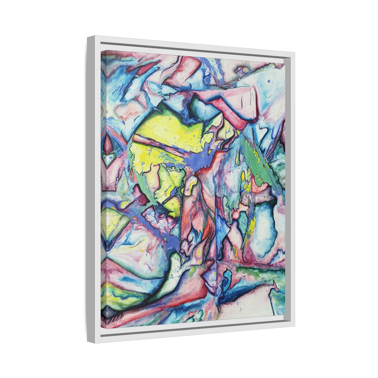 Alien Abstract Colorful Framed Canvas Art - Kia Day Design