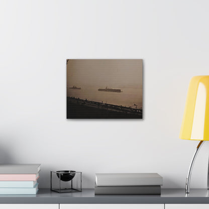 Navy Day New York Hudson River October 27th 1945 War Ships Canvas Gallery Wraps 14″ x 11″ 1.25"
