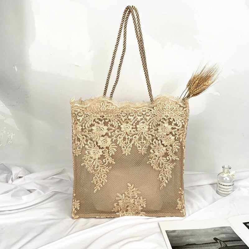 Embroidery Lace Canvas Bag