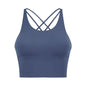 Comfort Full Support Padded Wire Free Cross Back Yoga Sports Bra Seamless NAVY