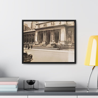 New York Public Library Gallery Canvas Wraps Horizontal Frame 20″ x 16″ Black 1.25"