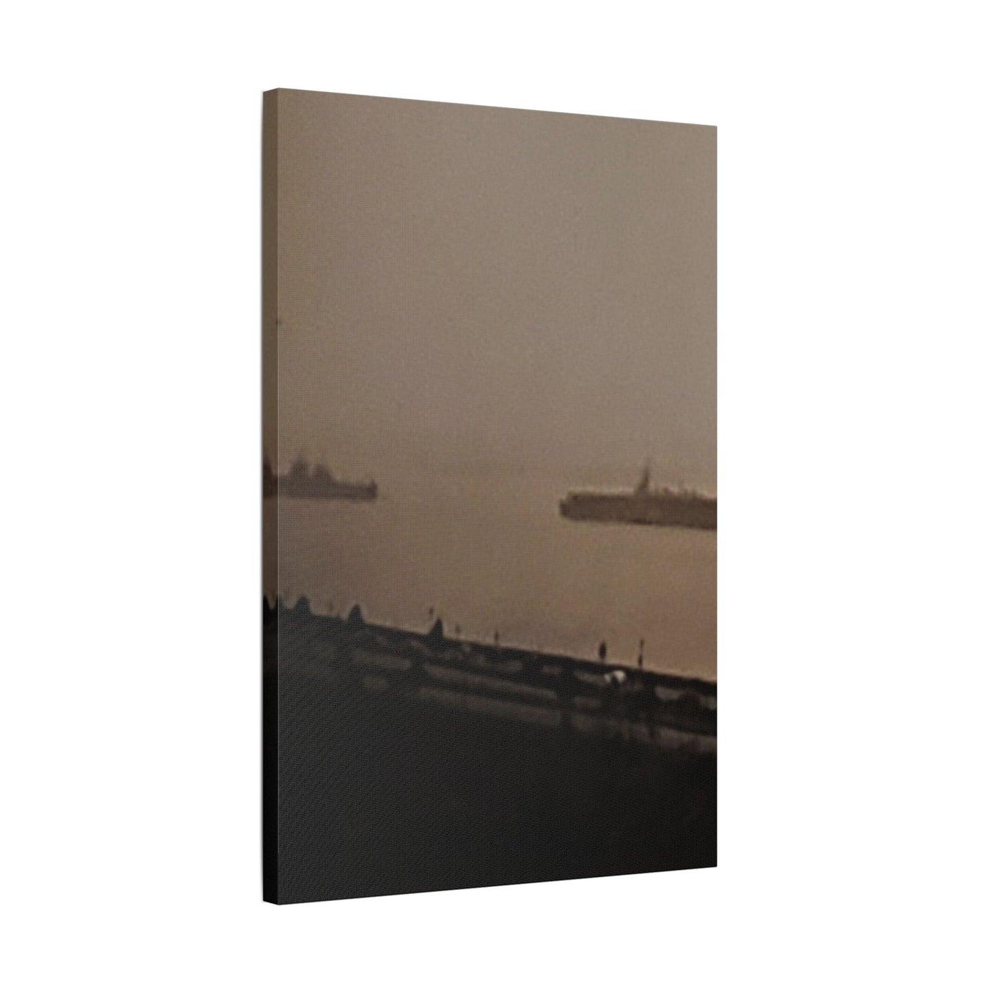 Navy Day New York October 27th 1945 War Ships Satin Canvas, Stretched