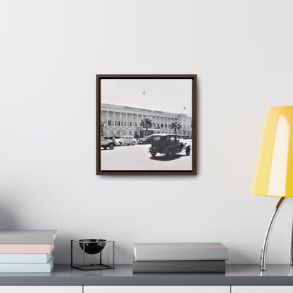 Sunset Bowling Center Largest in U.S 1939 Gallery Canvas Wraps Square Frame 12″ x 12″ Premium Gallery Wraps (1.25″) Walnut