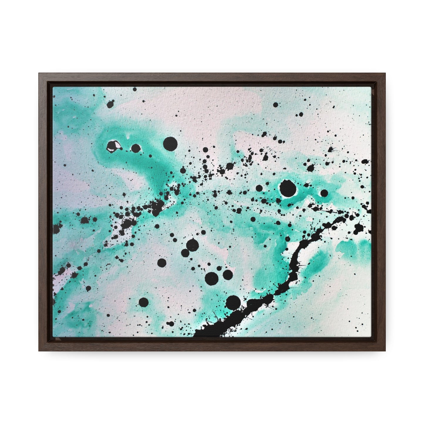 Teal Burst Gallery Canvas Wraps, Horizontal Frame