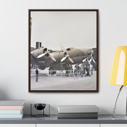 Boeing B-17 Bomber Gallery Canvas Wraps Vertical Frame 20″ x 24″ 1.25" Walnut