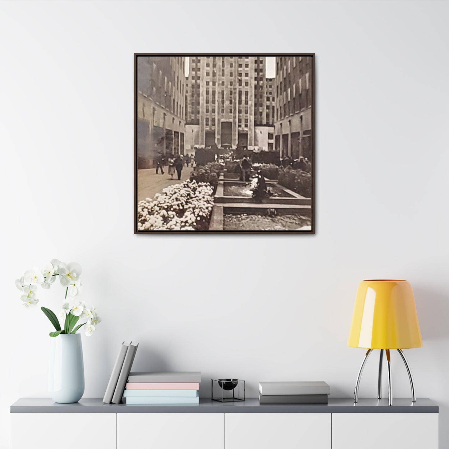 Rockefeller Plaza Gallery Canvas Wraps, Square Frame