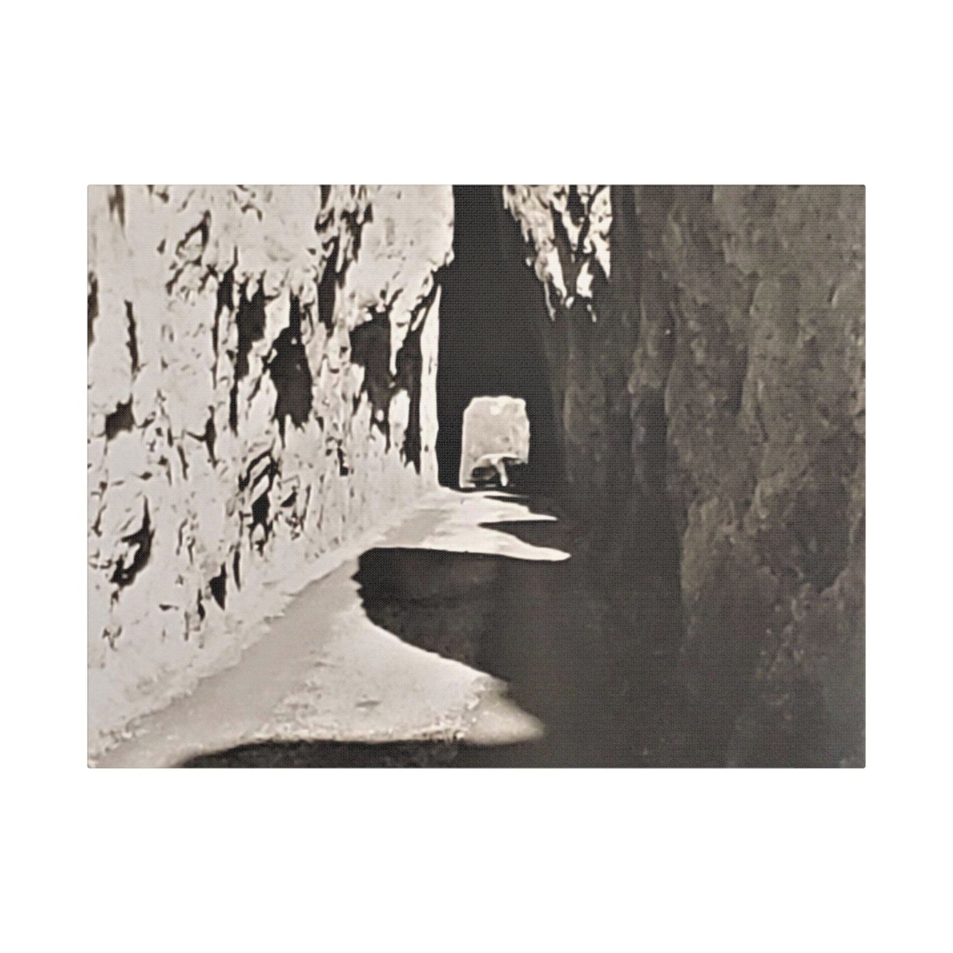 Tunnel at The Needles Satin Canvas Stretched