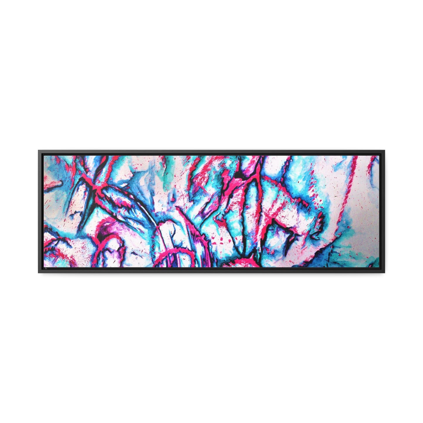 Pink Jellyfish Gallery Canvas Wraps, Horizontal Frame 36″ x 12″ Black 1.25"