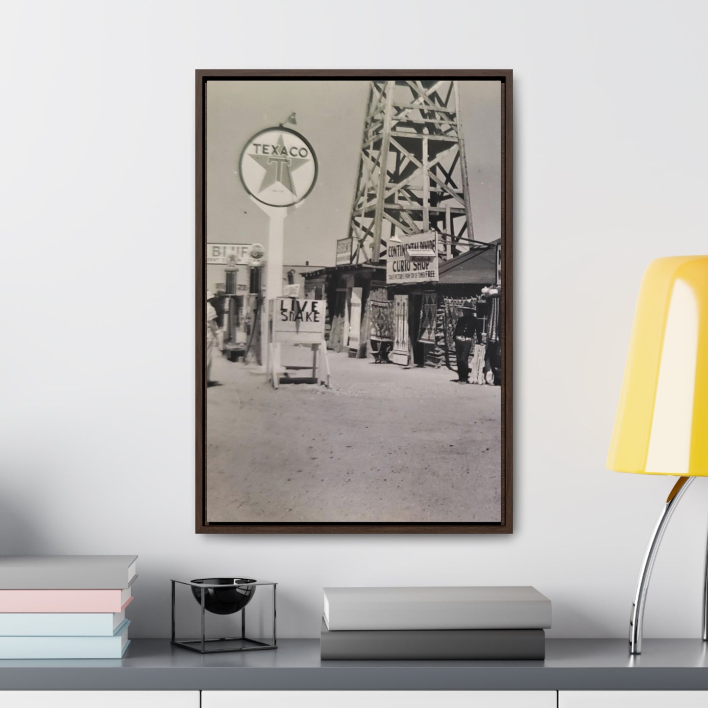 Texaco Station Continental Divide Gallery Canvas Wraps, Vertical Frame