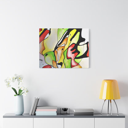 Red Mushroom Satin Canvas Stretched