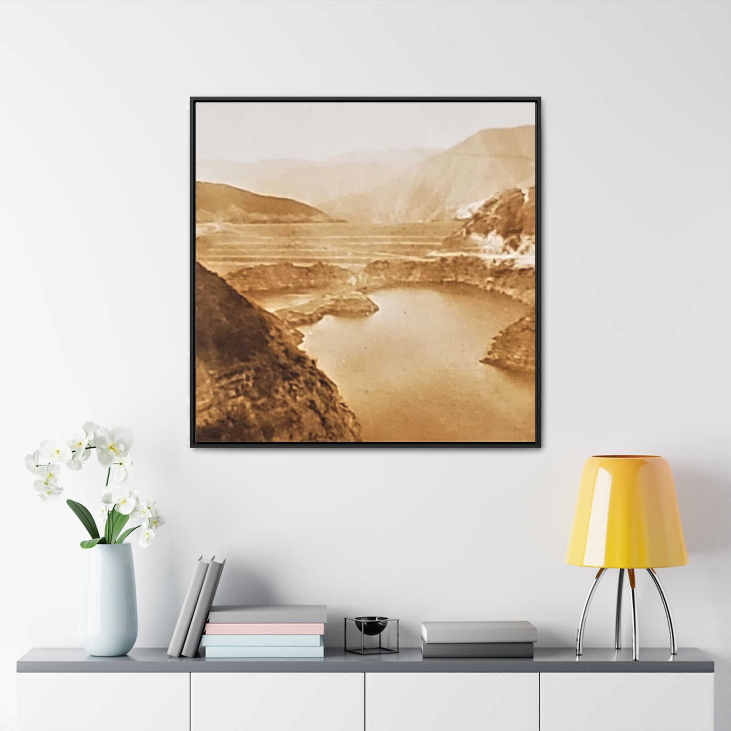 San Gabriel Dirt Fill Dam #1 Gallery Canvas Wraps, Square Frame