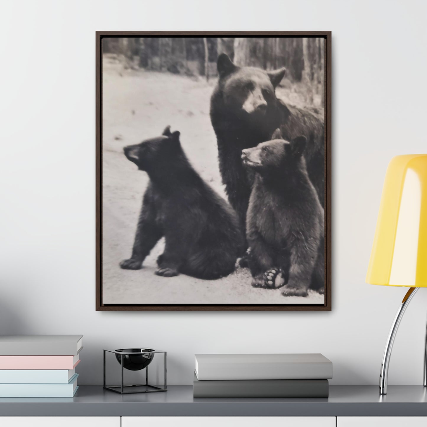 Yellowstone Back Bears Gallery Canvas Wraps, Vertical Frame