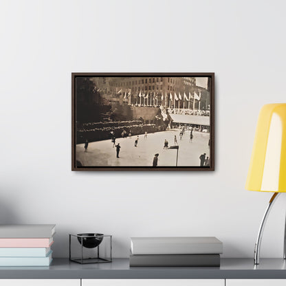 Rockefeller Plaza Easter 1945 Gallery Canvas Wraps Horizontal Frame 18″ x 12″ Walnut 1.25"