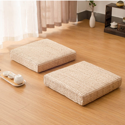 Tatami Straw Woven Meditation Cushion - - Seat
