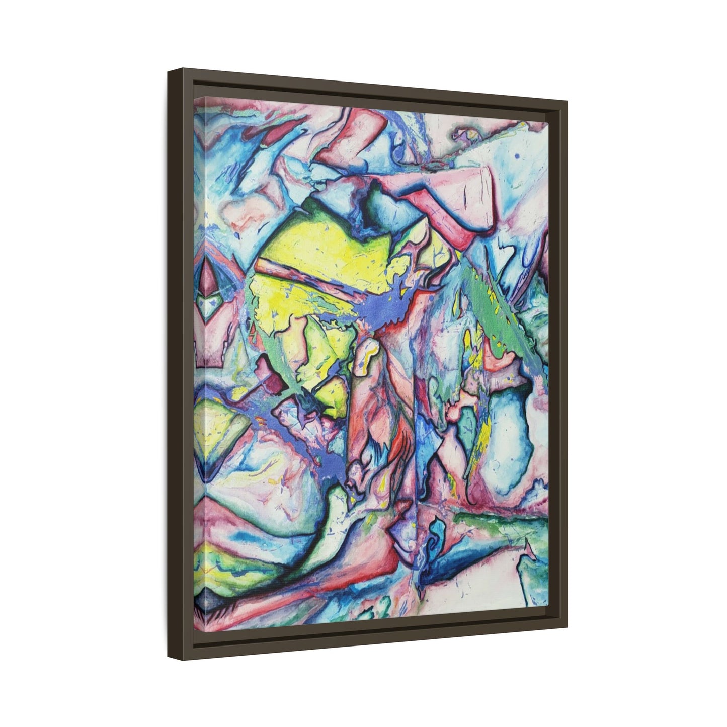 Alien Abstract Colorful Framed Canvas Art - Kia Day Design