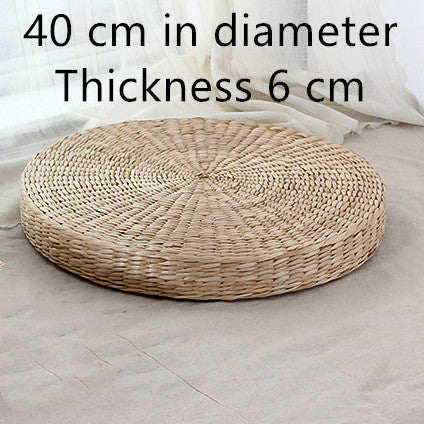 Tatami Straw Woven Meditation Cushion - Yellow circle 40x40cm - Seat