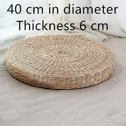 Tatami Straw Woven Meditation Cushion - Yellow circle 40x40cm - Seat