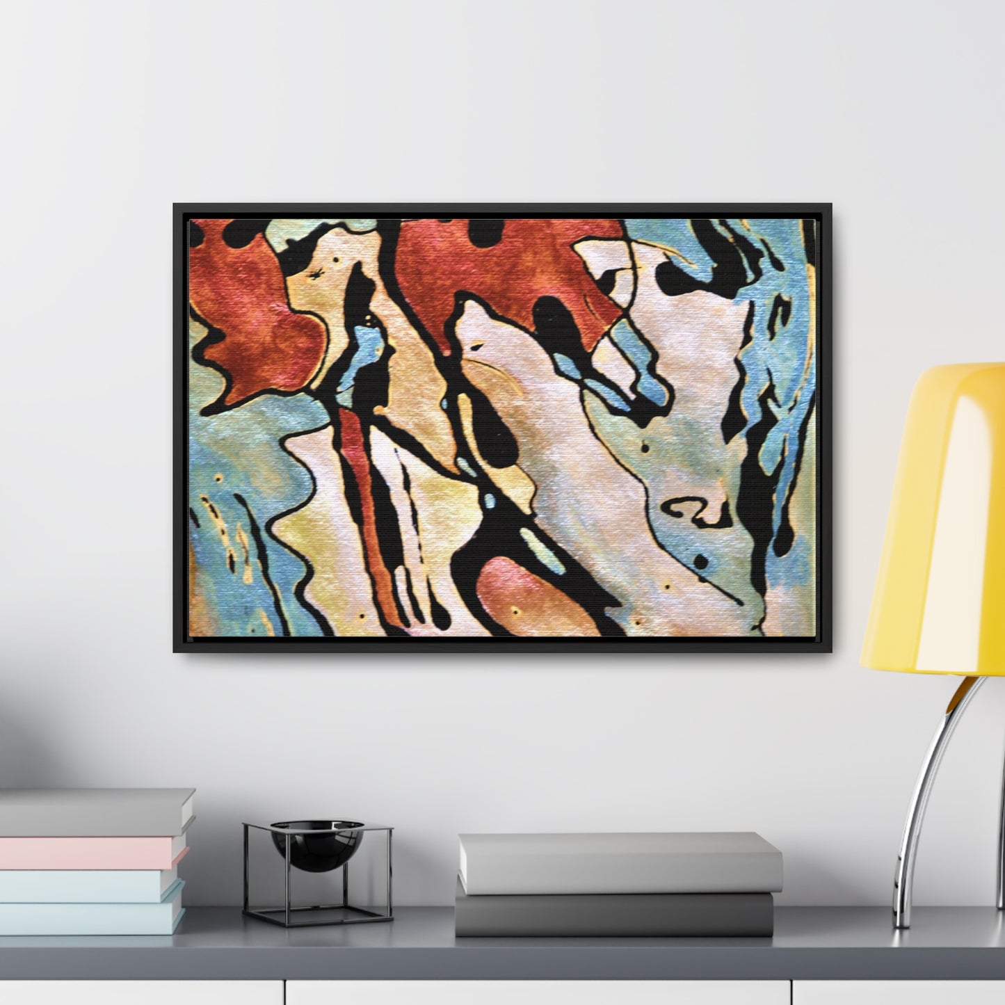 Blue Falls Gallery Canvas Wraps, Horizontal Frame