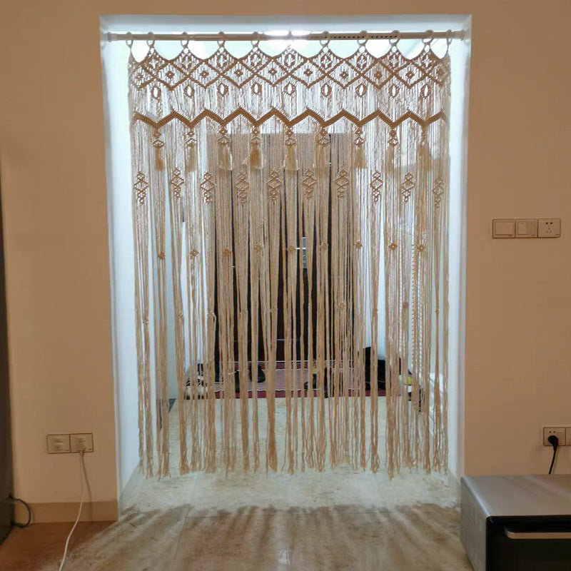 Hand-Woven Cotton Curtain Tapestry, 85 x 200 cm - - Curtains