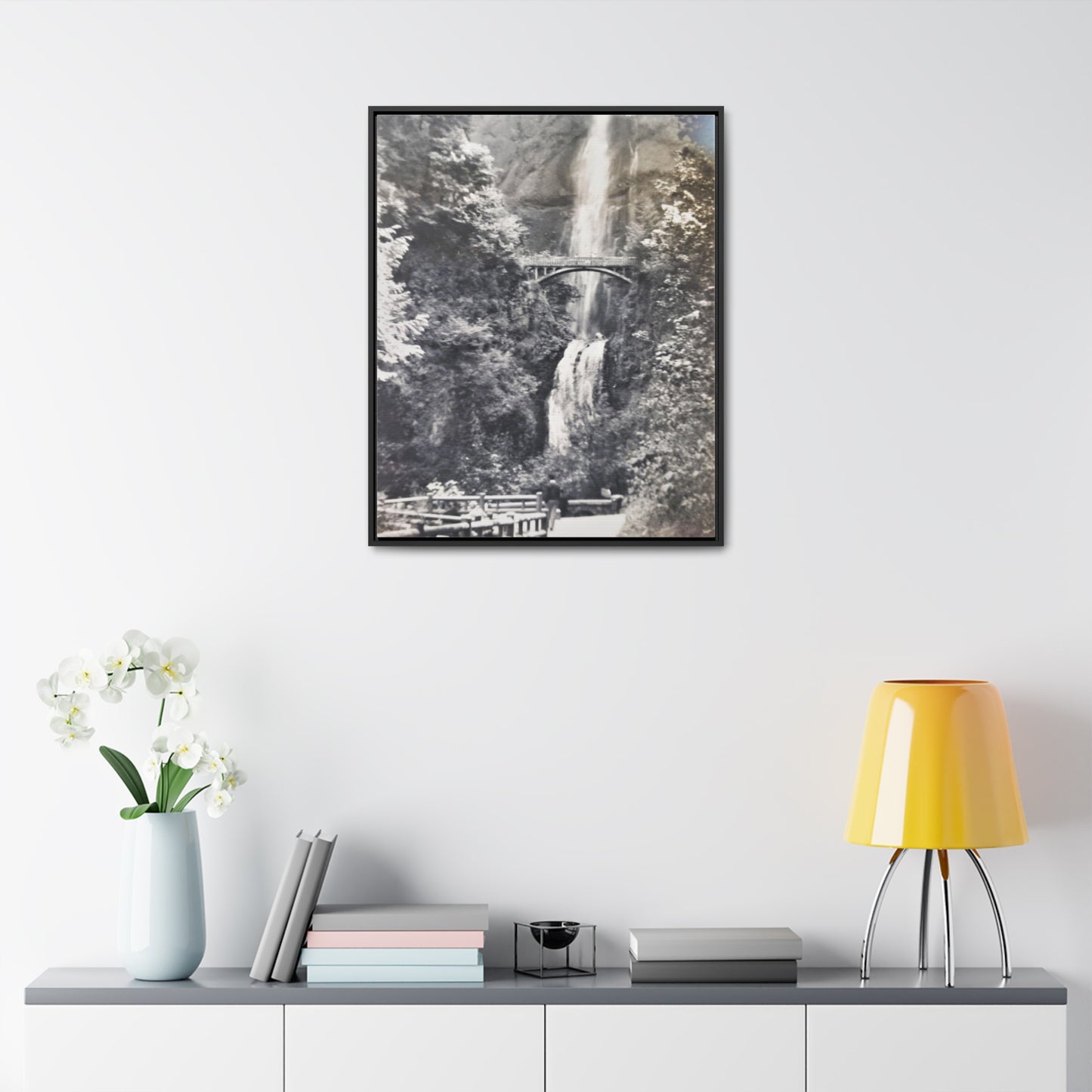 Multnomah Falls Oregon Gallery Canvas Wraps, Vertical Frame