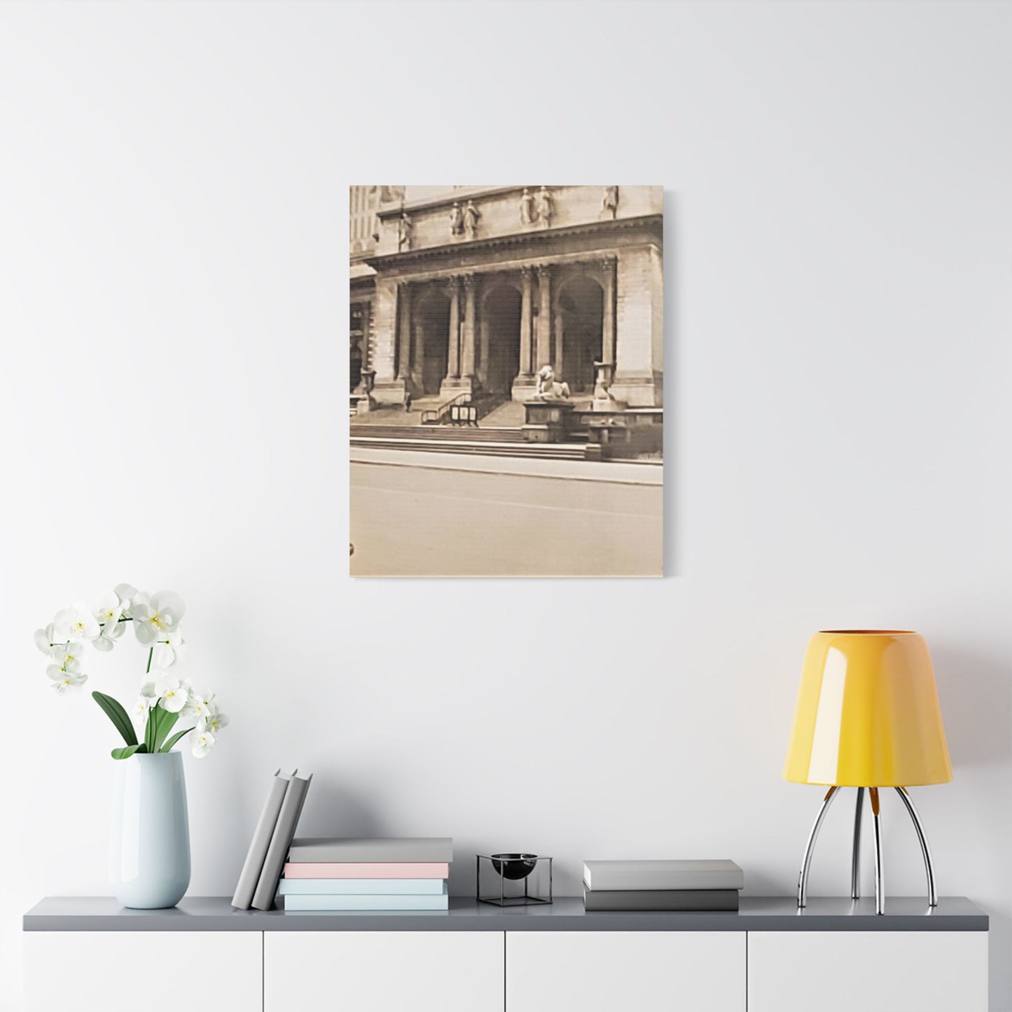 New York Public Library Satin Canvas, Stretched