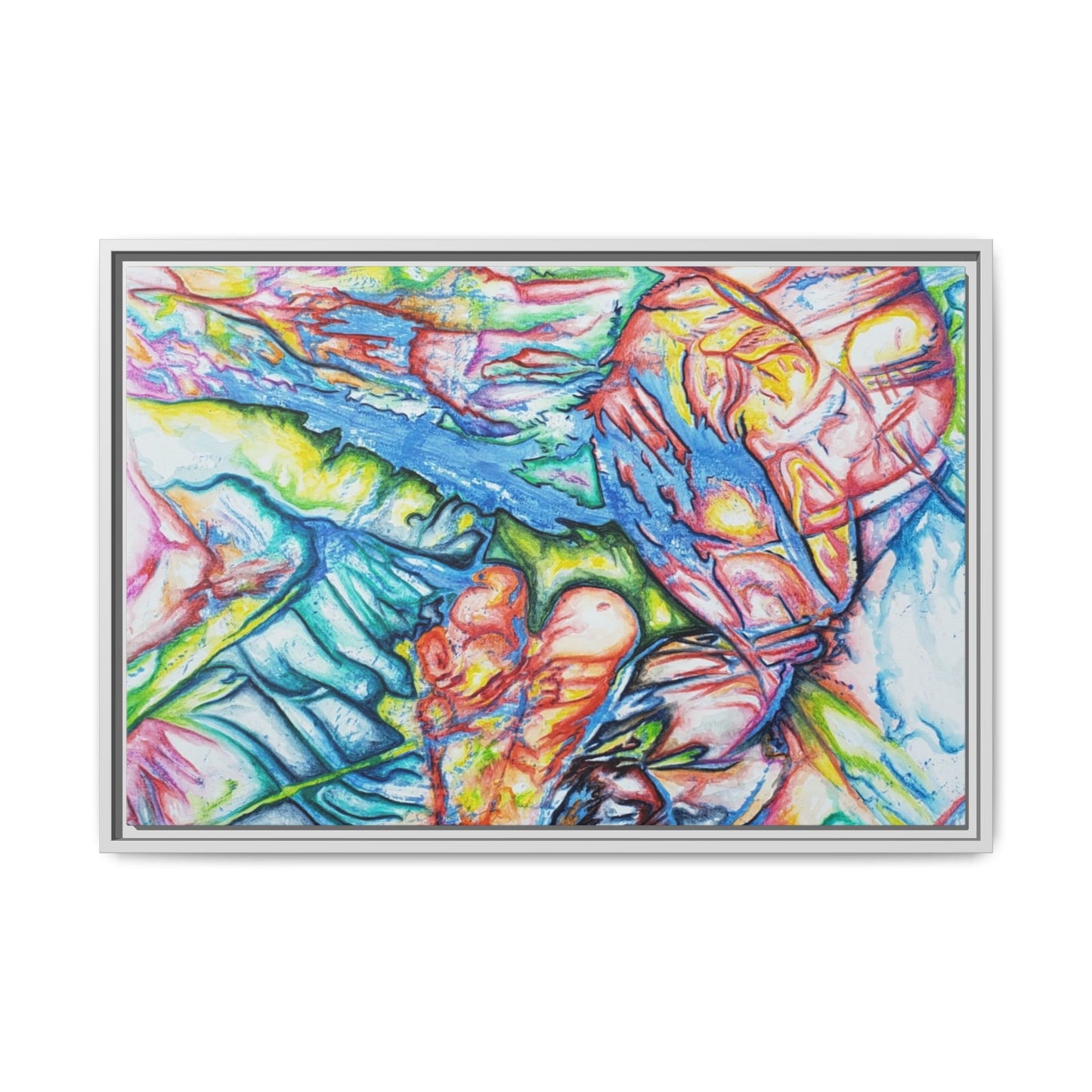 Multi-Color Abstract Framed Canvas Art Print - Kia Day Design