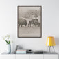 Buffalo at Redwood Falls Gallery Canvas Wraps Vertical Frame 30″ x 40″ Premium Gallery Wraps (1.25″) Walnut