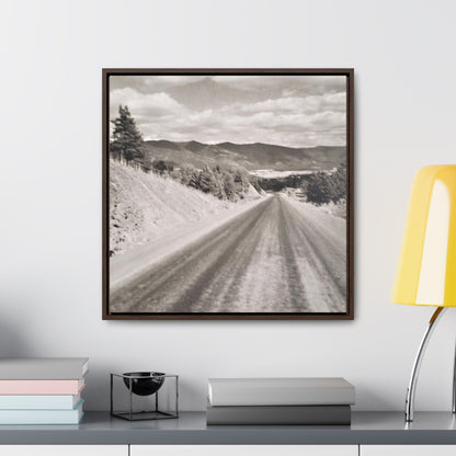Western Road Gallery Canvas Wraps Square Frame 20″ x 20″ 1.25" Walnut