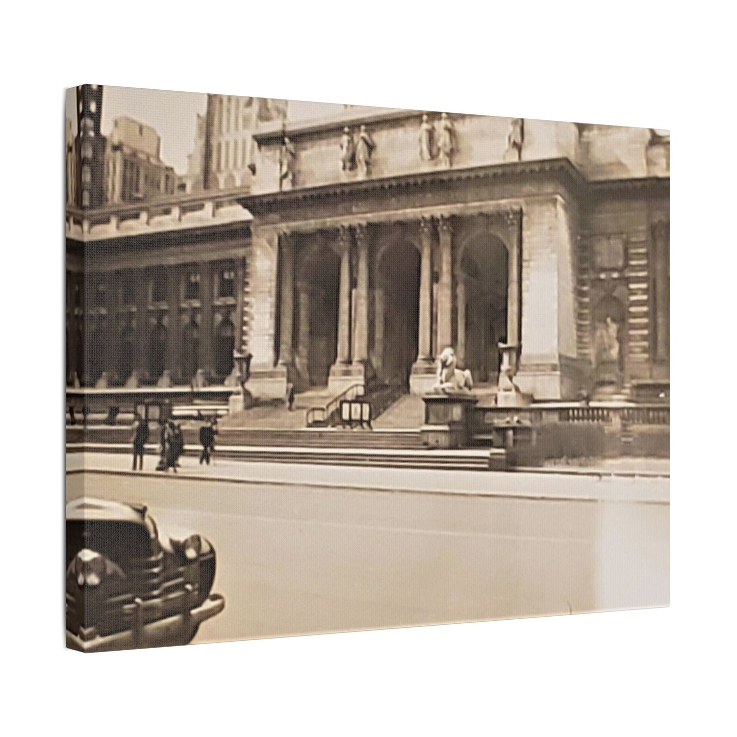 New York Public Library Satin Canvas Stretched