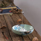 Lotus Leaf Ceramic Incense Burner Plate – Hand-Painted - Green - Incense Burner