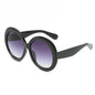 Retro Oversized Round Sunglasses - Unisex Style - Black double gray - Sunglasses
