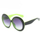 Retro Oversized Round Sunglasses - Unisex Style - Dark Green - Sunglasses