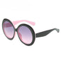 Retro Oversized Round Sunglasses - Unisex Style - Black powder - Sunglasses