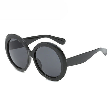 Retro Oversized Round Sunglasses - Unisex Style - Black all gray - Sunglasses