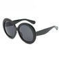 Retro Oversized Round Sunglasses - Unisex Style - Black all gray - Sunglasses