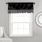 Tache Satin Ruffle Window Curtain Tailored Black 18x52" Valance (1622) - - Valance