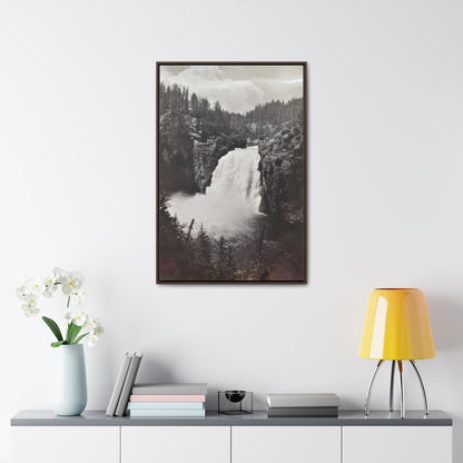 Upper Falls Yellowstone Gallery Canvas Wraps Vertical Frame 24″ x 36″ Premium Gallery Wraps (1.25″) Walnut